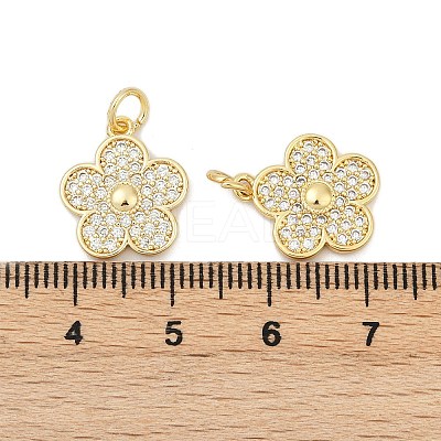Brass Micro Pave Cubic Zirconia Pendants KK-C093-24G-1