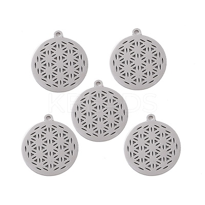 Non-Tarnish 201 Stainless Steel Sacred Geometry Pendants STAS-S105-JN899-1-1