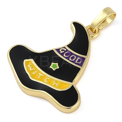 Halloween Rack Plating Brass Enamel Pendants KK-U032-11C-G-1
