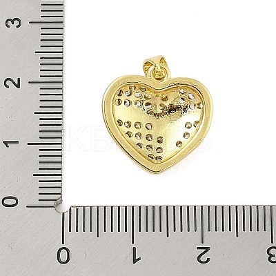 Heart Rack Plating Brass Micro Pave Cubic Zirconia Pendants KK-Z074-57G-1