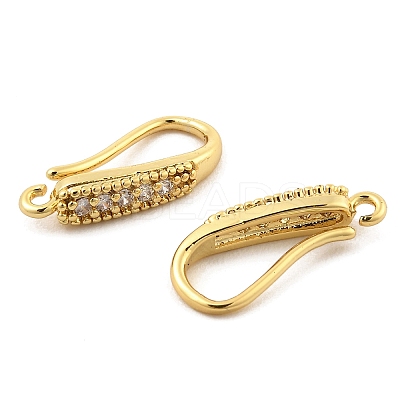 Brass with Cubic Zirconia Earring Hooks X1-KK-Q782-01G-1