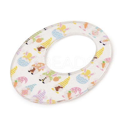 Printed Transparent Acrylic Pendants FIND-K017-15A-01-1