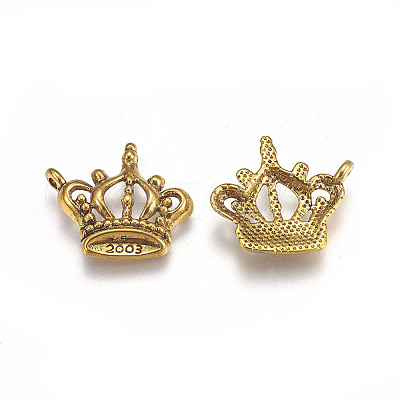 Tibetan Style Metal Alloy Crown Pendants X-GLF10497Y-NF-1