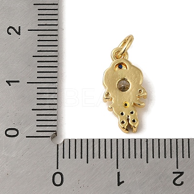 Brass Micro Pave Clear Cubic Zirconia Pendants KK-R162-021A-G-1