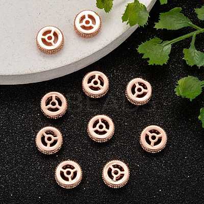 Brass Cubic Zirconia Beads ZIRC-F001-111RG-1