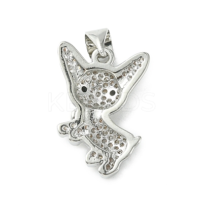Brass Micro Pave Cubic Zirconia Pendants ZIRC-F138-03P-1