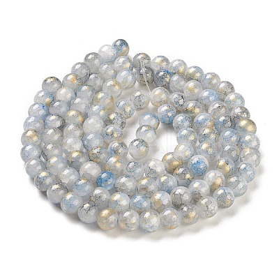 Baking Paint Crackle Glass Bead Strands X1-DGLA-R053-03C-1