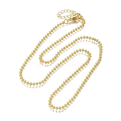 3MM Brass Rondelle Link Chain Necklaces NJEW-M108-12G-1