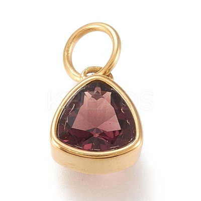 PVD Vacuum Plating 304 Stainless Steel Cubic Zirconia Pendant ZIRC-P080-A10-1