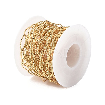 Ion Plating(IP) 304 Stainless Steel Textured Horse Eye Link Chains CHS-I020-01B-G-1