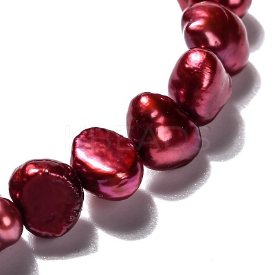 Dyed Natural Cultured Freshwater Pearl Beads Stretch Bracelets BJEW-JB05893-1