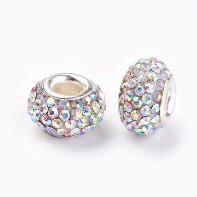 Grade A Rhinestone European Beads CPDL-H001-12x9mm-10-1