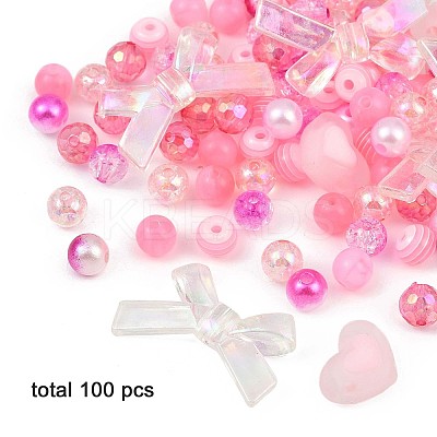 100Pcs 8 Styles Resin Beads RESI-FP0001-48-1