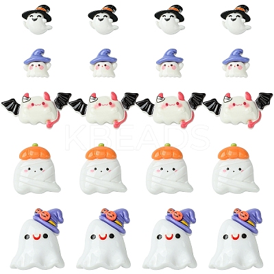 20Pcs 5 Styles Halloween Opaque Resin Decoden Cabochons CRES-YW0002-30-1