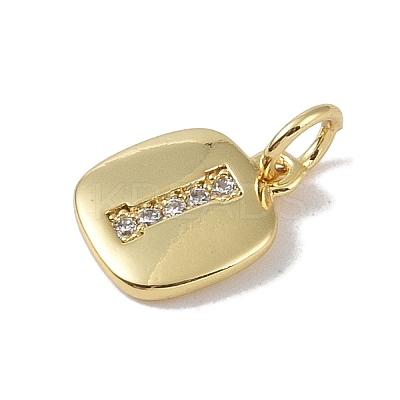 Rack Plating Brass Micro Pave CLear Cubic Zirconia Charms KK-E110-14G-I-1