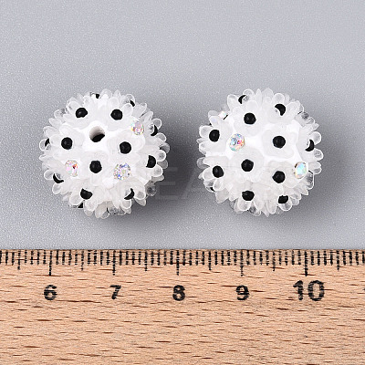 Handmade Polymer Clay Rhinestone with Resin Daisy Flower CLAY-T022-02B-1