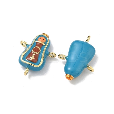Brass Enamel Religion Virgin Chandelier Component Links KK-Z153-05G-02-1