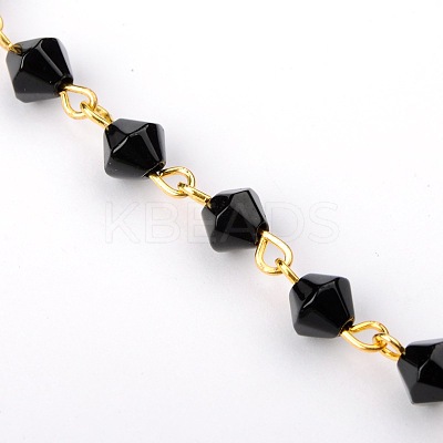 Handmade Bicone Glass Beads Chains for Necklaces Bracelets Making AJEW-JB00039-05-1