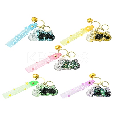 Motorbike Quicksand Acrylic Keychain KEYC-YW00057-01-1
