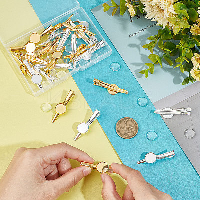 DIY Blank Dome Alligator Hair Clips Making Kit DIY-UN0004-71-1