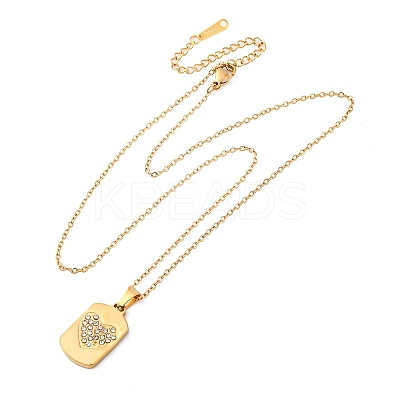 201 Stainless Steel Crystal Rhinestone Pendant Necklaces for Women NJEW-F335-01G-02-1