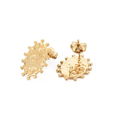Ion Plating(IP) 304 Stainless Steel Stud Earring Findings X-STAS-N097-220LG-1