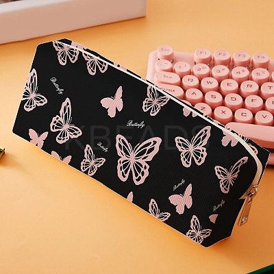 Velvet Butterfly Print Multi-function Pen & Pencil Zipper Bags PW-WG60060-01-1