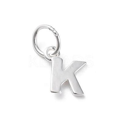 925 Sterling Silver Letter Charms STER-C012-01S-K-1