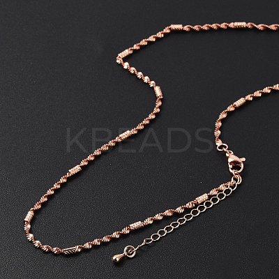 Brass Singapore Chains Necklaces for Women NJEW-D302-38RG-1