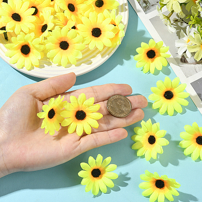100Pcs Cloth Artificial Sunflower DIY-SP0005-96A-1