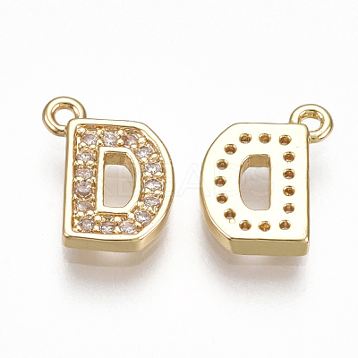 Brass Cubic Zirconia Charms KK-S348-330D-1