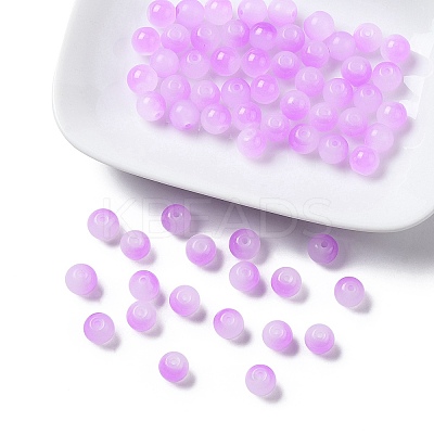 Baking Paint Imitation Jade Glass Round Bead Strands DGLA-YW0001-19E-1