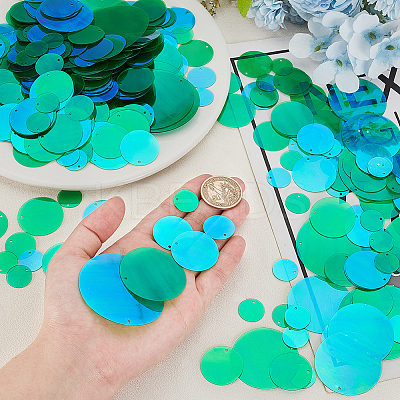 690Pcs 6 Style Iridescent PVC Paillette/Sequins Pendants KY-OC0001-31B-1