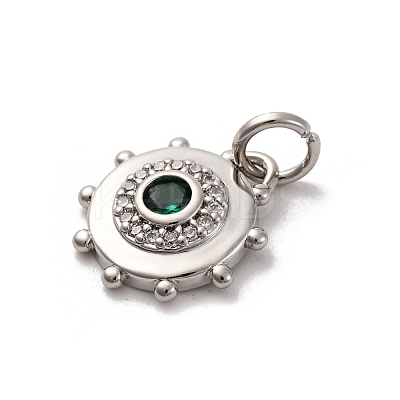 Brass Micro Pave Cubic Zirconia Charms KK-U033-22P-03-1
