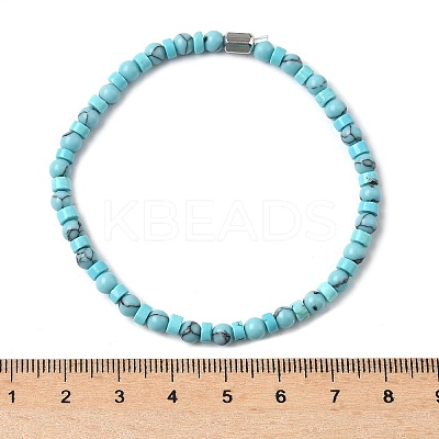 Synthetic Turquoise Beads Stretch Bracelets for Women Men PW-WG6A9BA-03-1