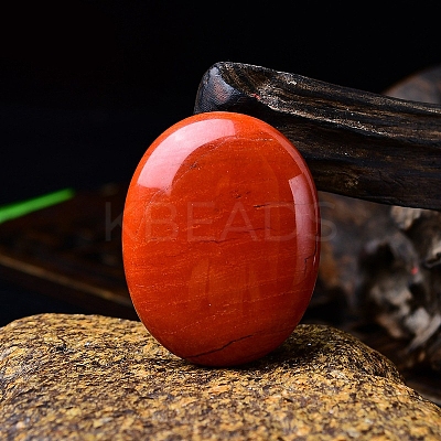Natural Red Jasper Oval Palm Stone Massager PW-WG63539-22-1