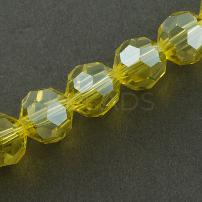 Faceted(32 Facets) Electroplate Glass Bead Strands X-EGLA-R015-8mm-26-1