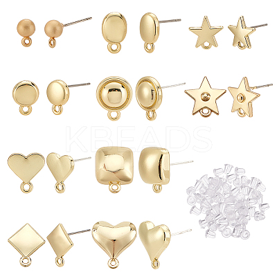 40Pcs 10 Style  Alloy Stud Earring Findings FIND-PH0008-37-1