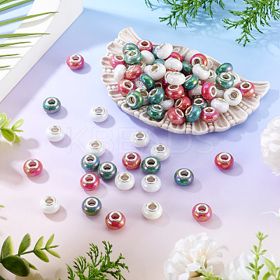 150Pcs Opaque Resin European Beads RESI-TA0004-61D-1