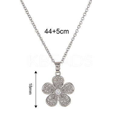 Fashionable Brass Full Crystal Rhinestone Flower Necklace for Women BV1149-1