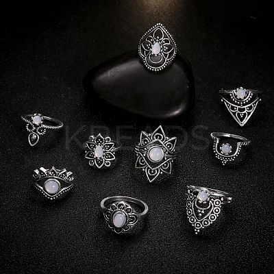 Natural Moonstone Finger Rings PW-WG82FD6-01-1