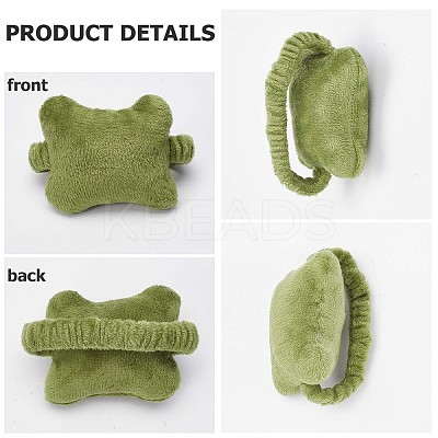 5Pcs 5 Colors Bone-shaped Soft Velvet Mouse Wrist Rest Band AJEW-GF0007-06-1