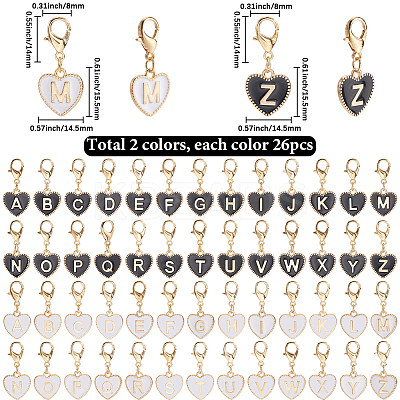56Pcs 2 Colors Alloy Enamel Pendant Locking Stitch Markers HJEW-SC00141-1