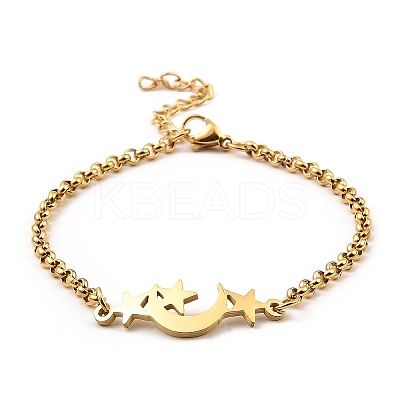 201 Stainless Steel Link Bracelet for Women BJEW-D062-01C-1