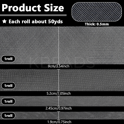 4Rolls 4 Styles Resin Fiber Netting for Garment Accessories DIY-NB0013-75-1
