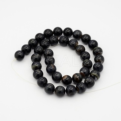 Natural Blue Tiger Eye(Dyed & Heated) Bead Strands X-G-P070-14-6mm-1
