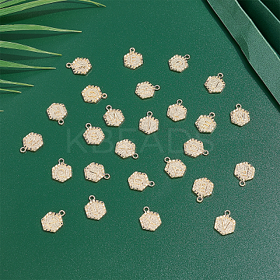 26 Pcs 26 Letters Alloy Pendants FIND-SC0001-42G-1