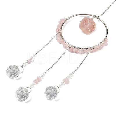 Glass Pendant Decoration DJEW-PW0019-11B-1