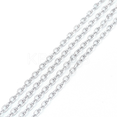 Non-Tarnish 3.28 Feet 201 Stainless Steel Cable Chains X-CHS-R008-11-1