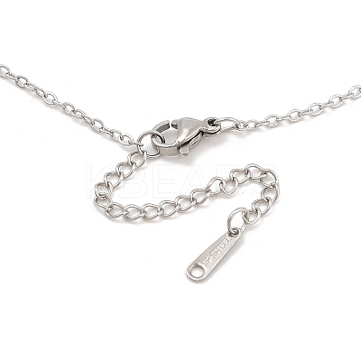 304 Stainless Steel Twist Stick Pendant Cable Chain Necklaces NJEW-H044-08P-1